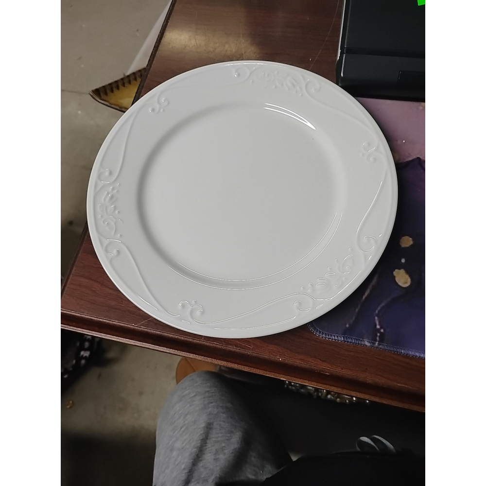 Princess House Veranda White Embossed 11” Dinner Plate Priced per plate